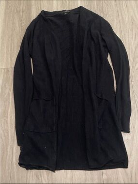 Barefoot Dreams Black Open-Front Long Cardigan